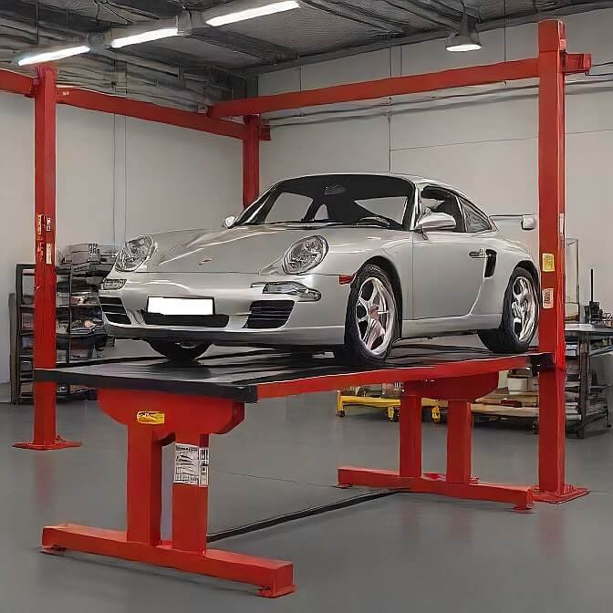 Wheel and chassis alignment equipment used after Porsche steering repair