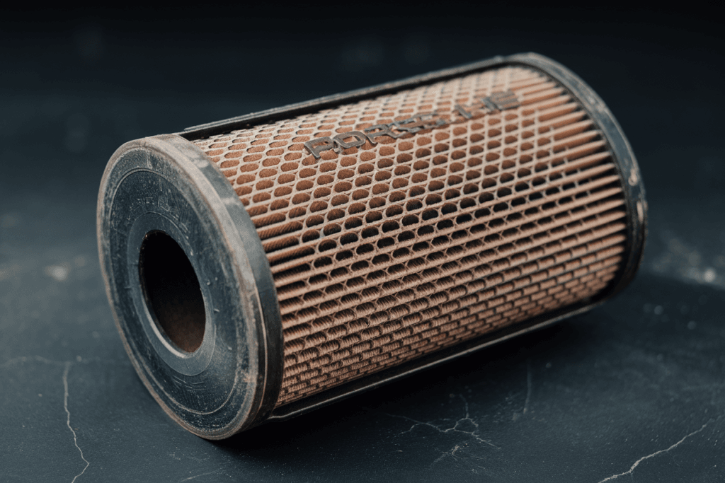 Illustration of a dusty cylindrical air filter