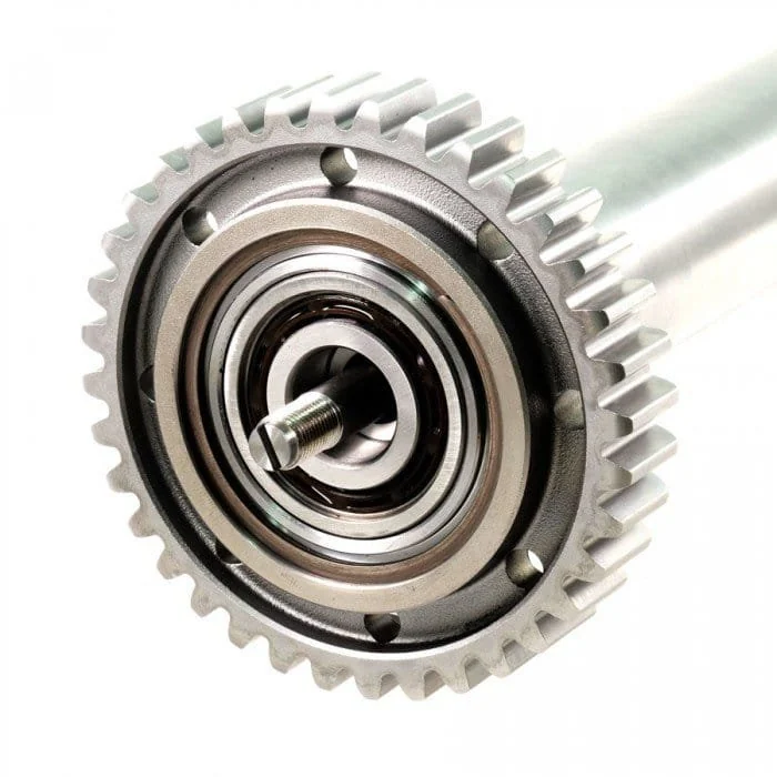 Intermediate shaft end with bearing and timing-chain sprocket