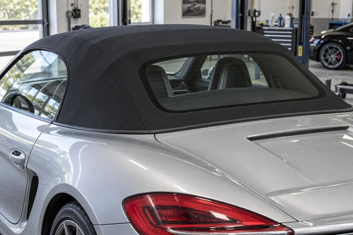 Boxster fabric roof, glass rear window and surrounding seals