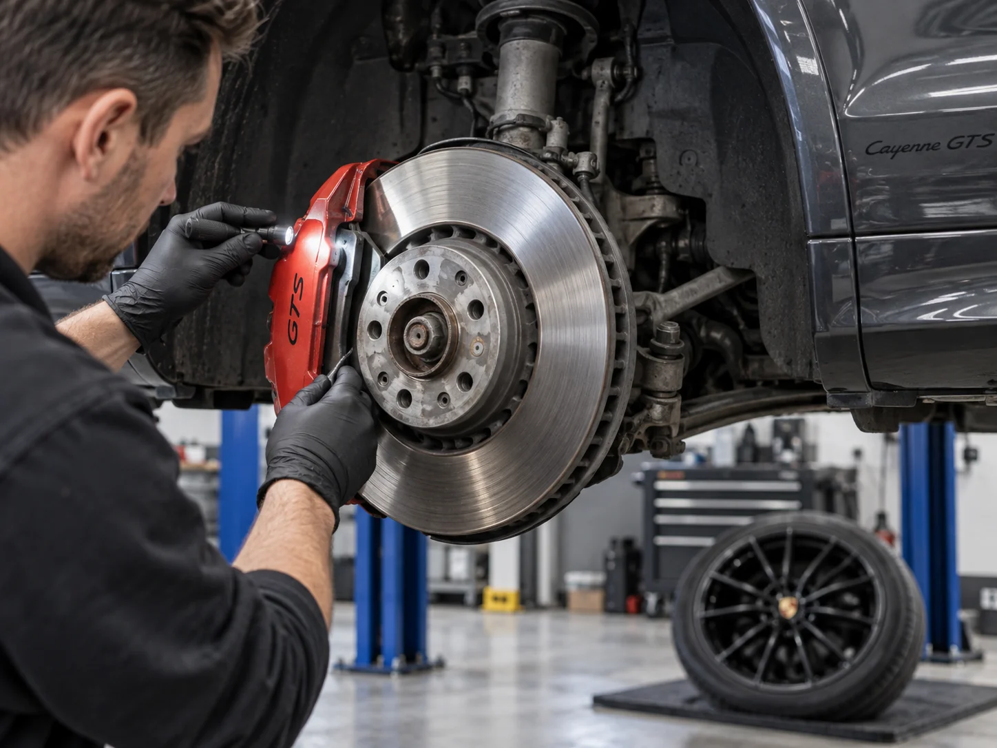 Porsche brake inspection
