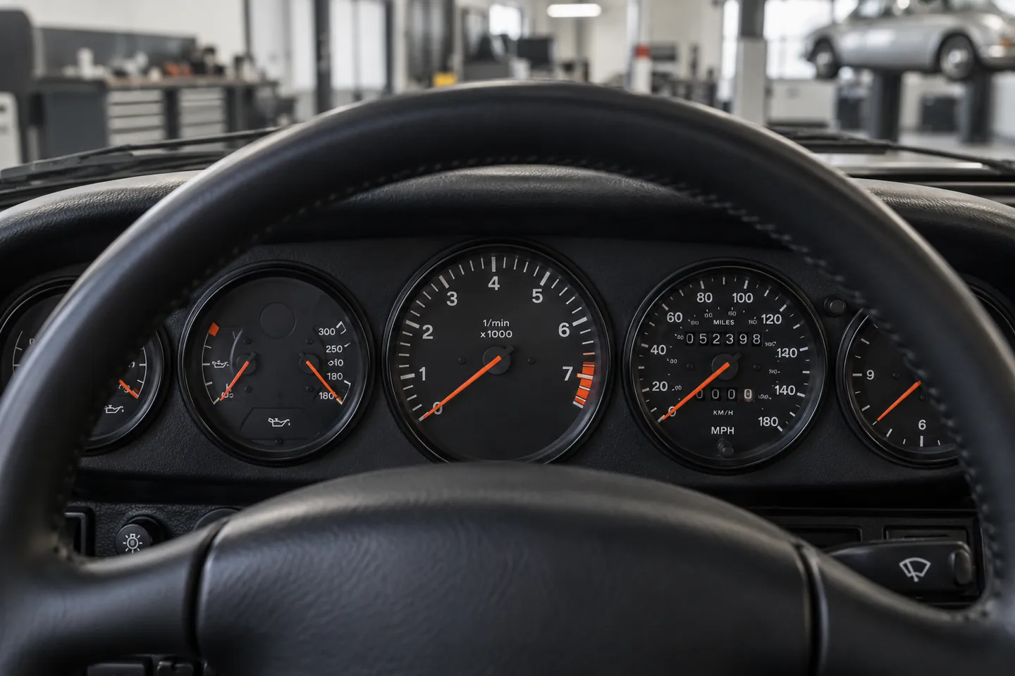 Classic 911 dashboard instrument layout, illustration
