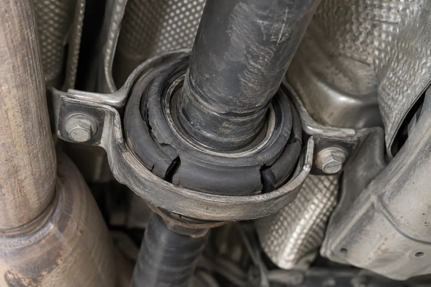 Removed Porsche Cayenne driveline component prepared for repair assessment
