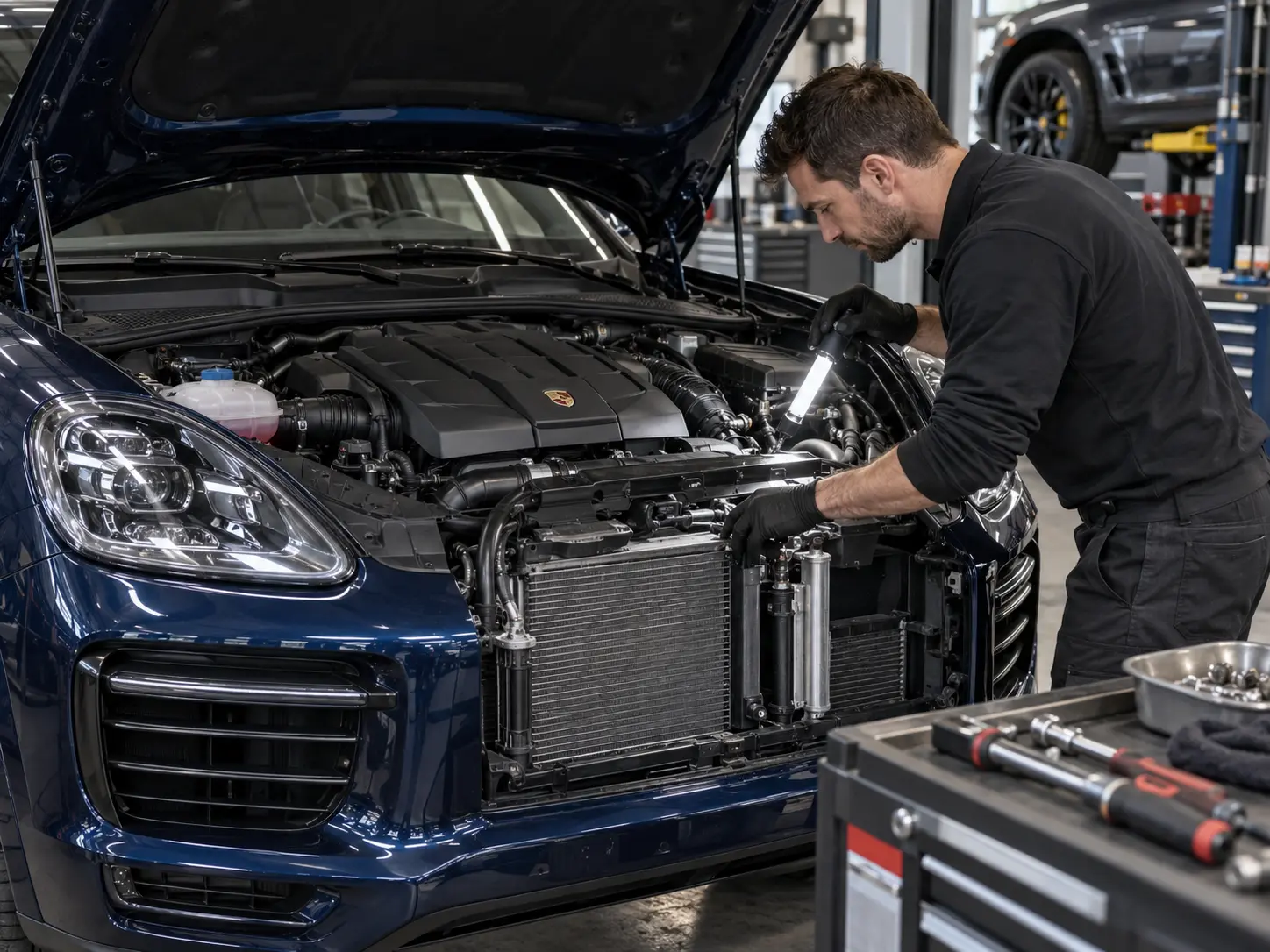 Engine inspection in a workshop setting