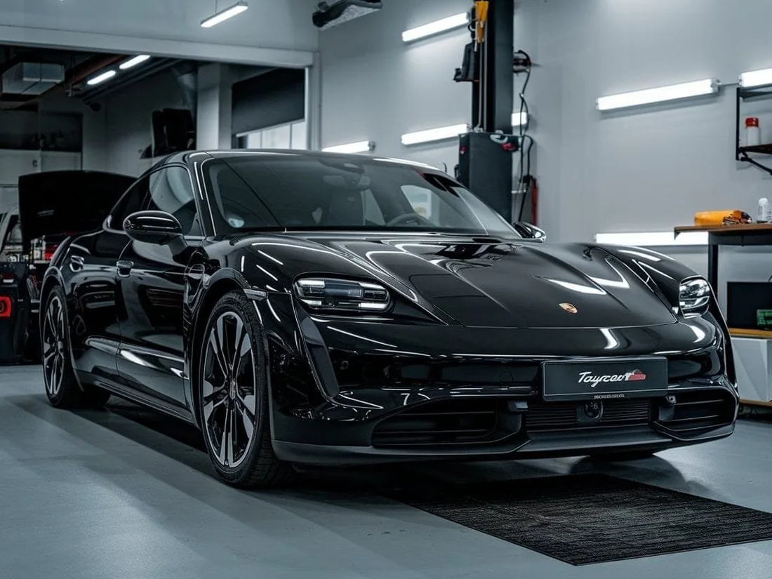 Porsche Panamera paint finish inside the Dubai workshop