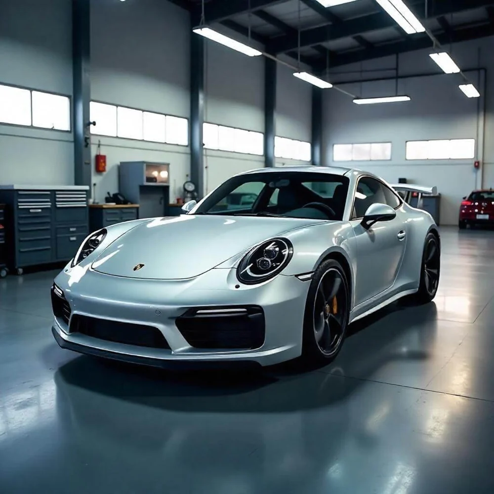 Clean silver Porsche 911 ready for collection